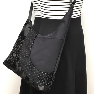 Cross Body Black Lotus Flower