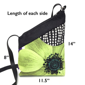 Festival Bag Bike Ride Green/Orange with Black/Tan Squares